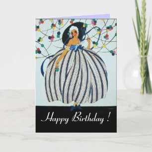 Carte JEUNE FILLE BLANCHE / Joyeux anniversaire