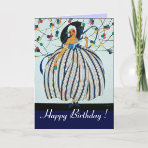 Carte JEUNE FILLE BLANCHE / Joyeux anniversaire