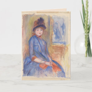 Carte Jeune fille dans une robe bleue Aquarelle par Reno