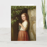 Jeune fille debout dans un Tricot de porte, 1863