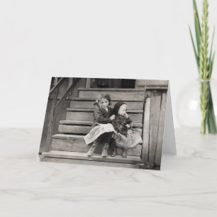 Carte Jeune fille qui s'occupe de sa soeur, 1911