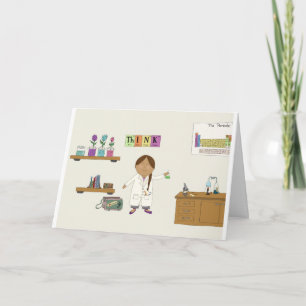 Carte Jeune fille scientifique