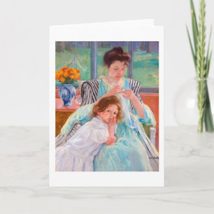 Carte Jeune mère coudre, Mary Cassatt