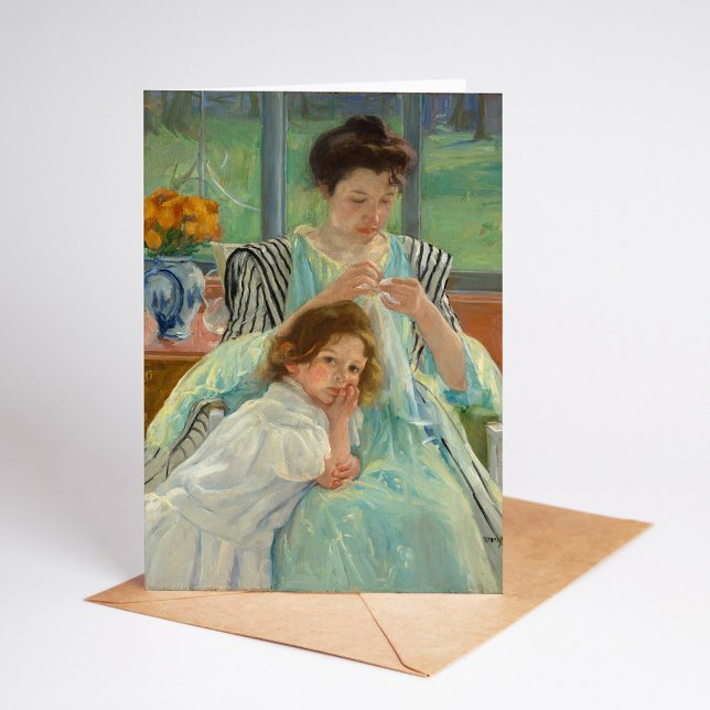 Carte Jeune Mère Couturière | Mary Cassatt (Créateur téléchargé)