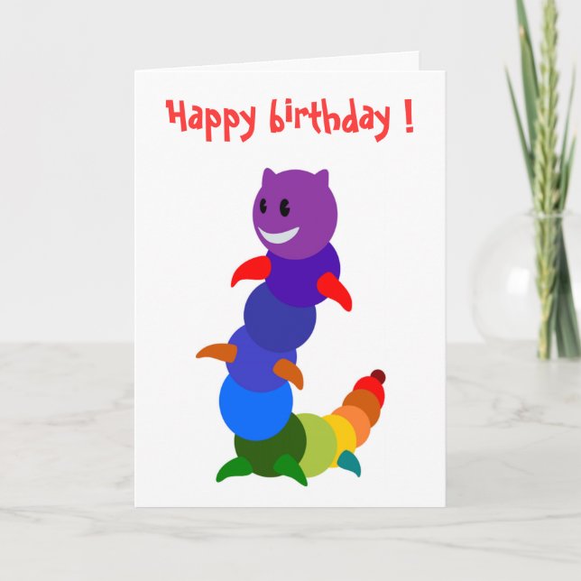 CARTE "JEUX ANNIVERSAIRE" CATERPILLAR DE PLANCHE (Devant)