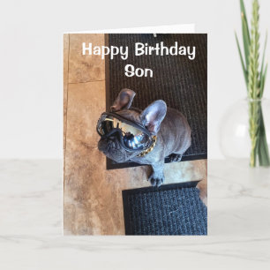 CARTE JEUX ANNIVERSAIRE D'UN CHIEN COOL "FILS"