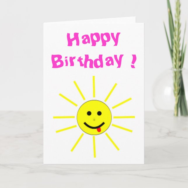 CARTE "JEUX ANNIVERSAIRE FACE AU SOLEIL (Devant)