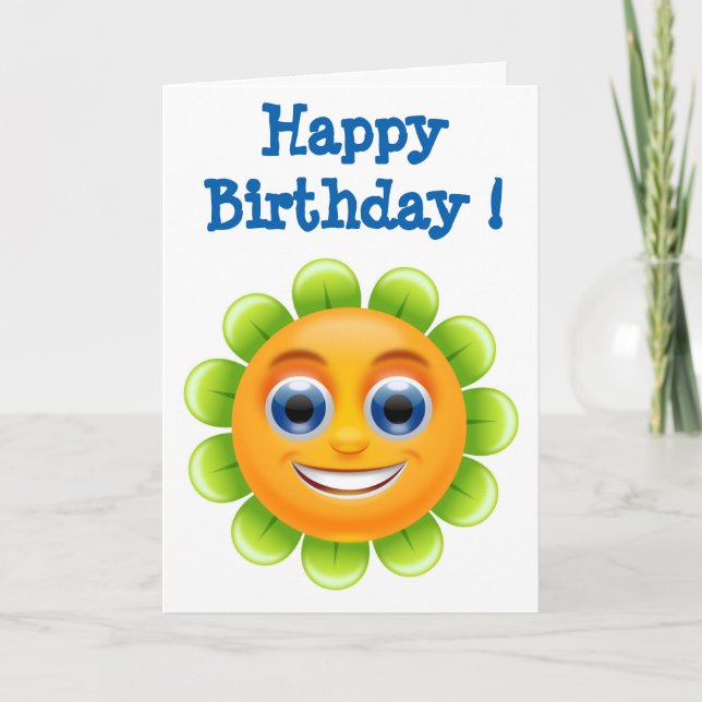 CARTE "JEUX ANNIVERSAIRE FACE FLOWER (Devant)