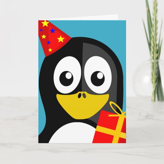 CARTE "JEUX ANNIVERSAIRE" PENGUIN (Devant)