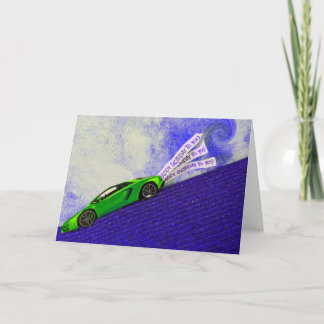 Carte JEUX ANNIVERSAIRE POUR LUI avec voiture de sport