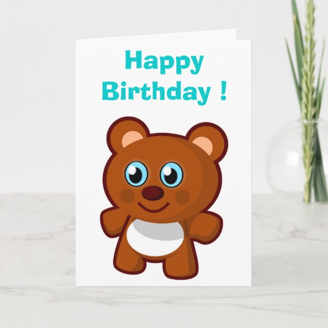 CARTE "JEUX ANNIVERSAIRE" TEDDY BEAR (Devant)