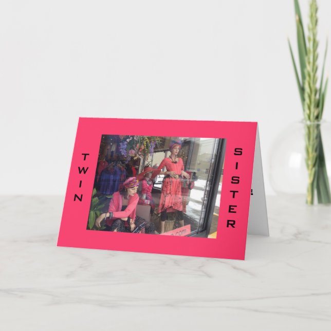 CARTE JEUX ANNIVERSAIRE TWIN SISTER-MANNEQUIN DIT "SHOP  (Devant)