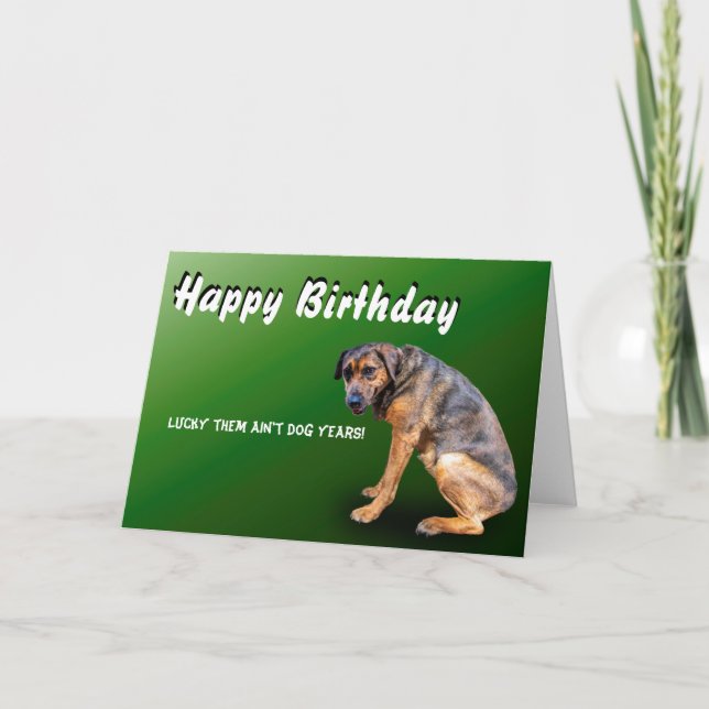 CARTE JEUX CHIEN D'ANNIVERSAIRE (Devant)