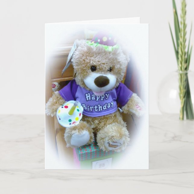 CARTE JEUX OURS D'ANNIVERSAIRE POUR ENFANT (Devant)