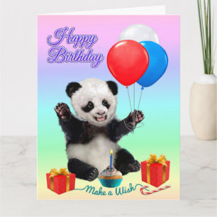 CARTE JEUX PANDA D'ANNIVERSAIRE