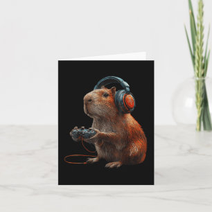 Carte Jeux Vidéo Capybara Graphique Drôle Pour Gamer