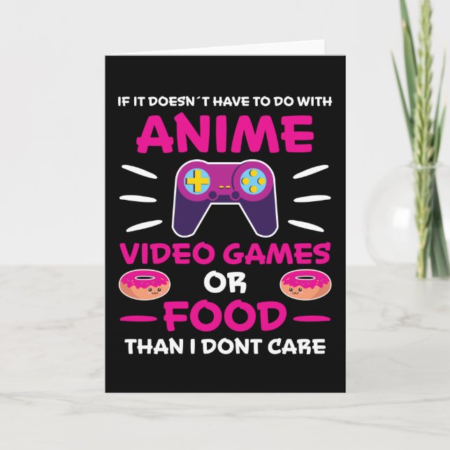 Carte Jeux vidéo d'anime Nourriture Manga Japon Amusemen (Devant)