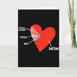 Carte Jeux vidéo pour enfants Pizza Wifi Maman Cœur Enfa