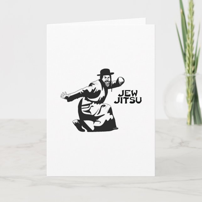 Carte Jew Jitsu| Cadeaux juifs Bar Mitzvah (Devant)