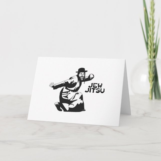 Carte Jew Jitsu Martial Arts| Cadeaux juifs Bar Mitzvah (Devant)