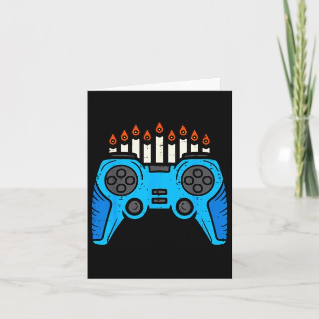 Carte Jewish Video Game Gamer Hanukkah Chanukah Men Boy  (Devant)