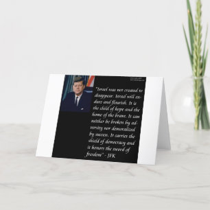 Carte JFK & Célèbre citation à propos d'Israël