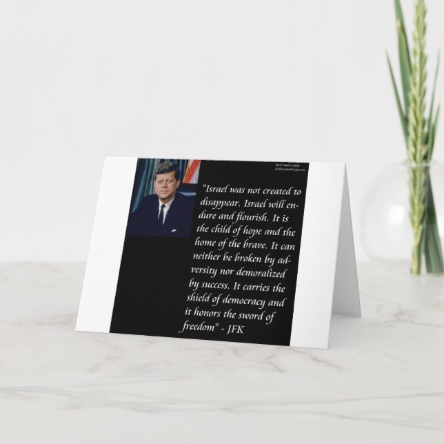 Carte JFK & Célèbre citation à propos d'Israël (Devant)