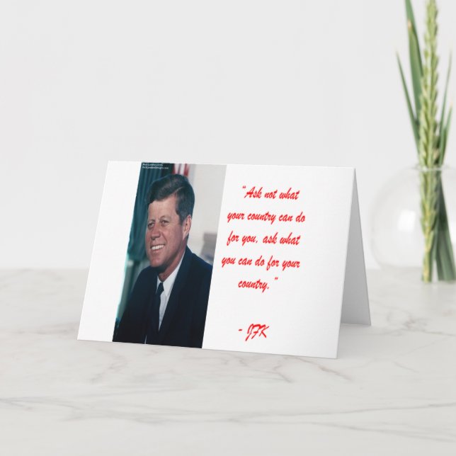 Carte JFK & Citation de Ne Pas Demander (Devant)