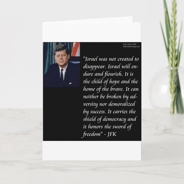 Carte JFK et Citation célèbre : Israël (Devant)