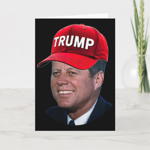 Carte Jfk portant un chapeau Trump drôle John F Kennedy 