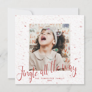 Carte Jingle All The Way Flocon de neige rouge 2 Photo F