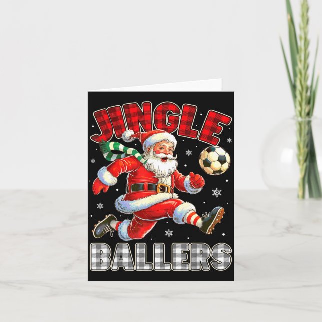 Carte Jingle Ballers Santa Football Christmas Soccer Pla (Devant)