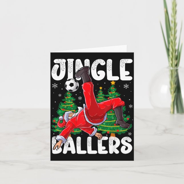Carte Jingle Ballers Santa Football Christmas Soccer Pla (Devant)