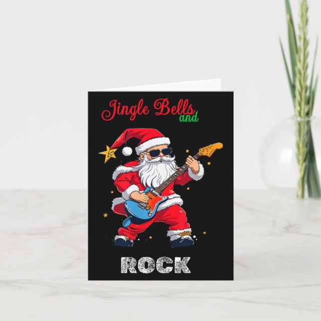 Carte Jingle Bell And Rock Christmas Santa Rolling Playi (Devant)