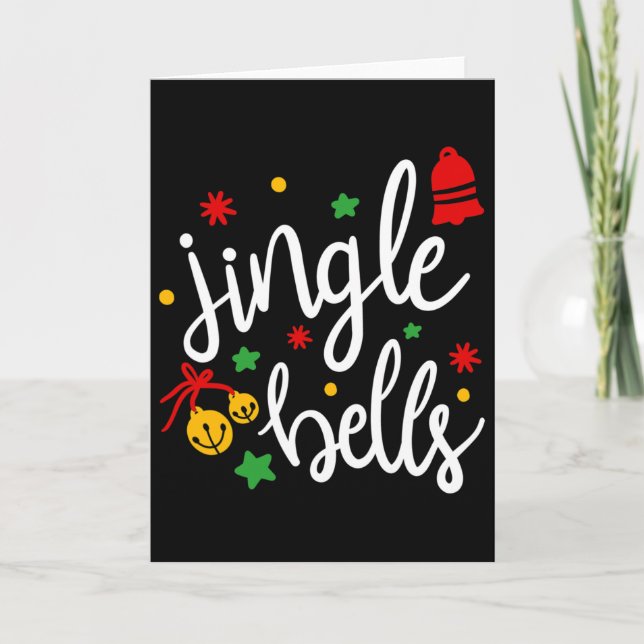 Carte Jingle Bells Jingle tout le long de Noël Cadeau No (Devant)