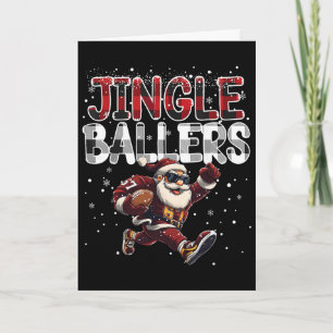 Carte Jingle Llers Santa Footll Christmas Soccer Plaid _