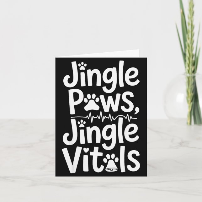 Carte Jingle Paws Jingle Vitals Funny Vet Nurse Xmas  (Devant)