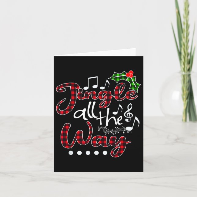 Carte Jingle Tout Le Chemin Rouge Buffalo Plaid Noël (Devant)