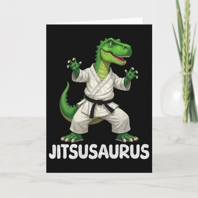 Carte Jitsusaurus Dinosaure Karaté Arts Martiaux Amuseme (Devant)