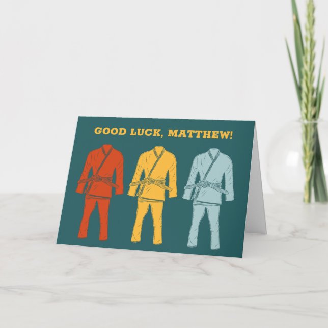Carte Jiu Jitsu BJJ Personnalisé Bonne Chance (Devant)