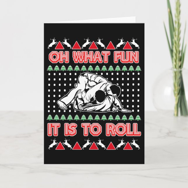 Carte Jiu Jitsu Bjj Ugly Christmas Sweater Mma Funny Xma (Devant)