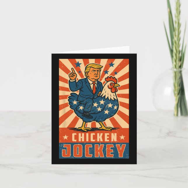 Carte Jockey de poulet Trump Mème amusant (Devant)