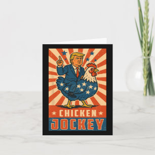 Carte Jockey de poulet Trump Mème amusant