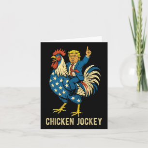 Carte Jockey de poulet Trump Mème amusant