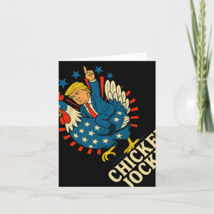 Carte Jockey de poulet Trump Mème amusant 1