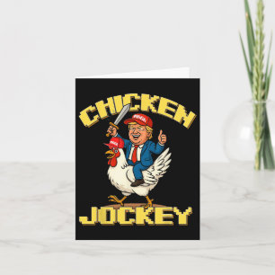 Carte Jockey de poulet Trump Mème amusant 1