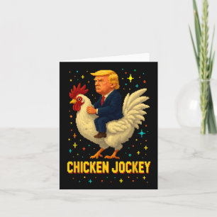 Carte Jockey de poulet Trump Mème amusant 2
