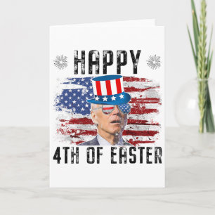 Carte Joe Biden 4 juillet Joyeuses Pâques 4 juillet Drap