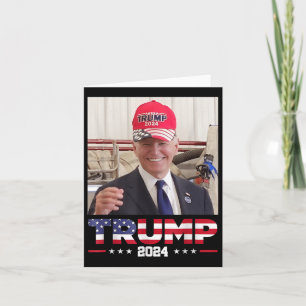 Carte Joe Biden Portant Un Casquette Trump