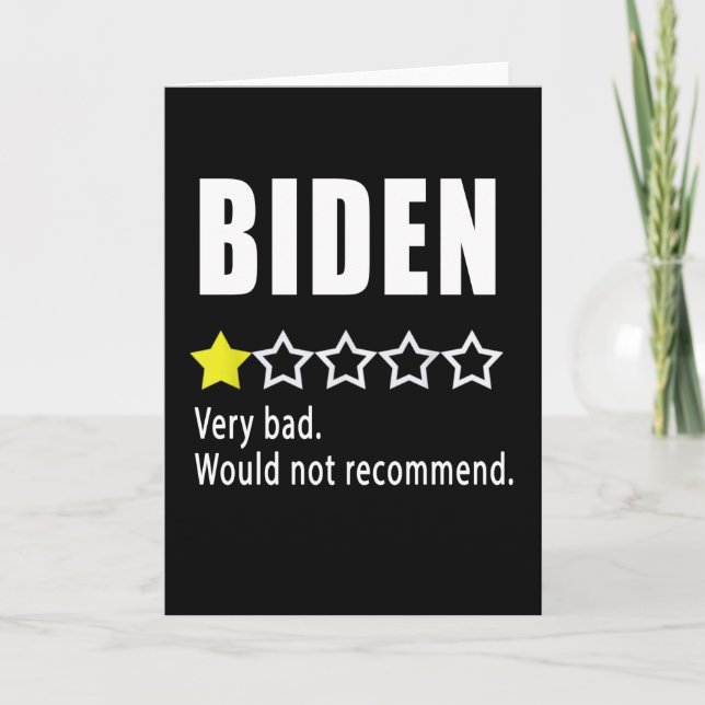 Carte Joe Biden Très mauvais. Ne serait pas recommandé (Devant)